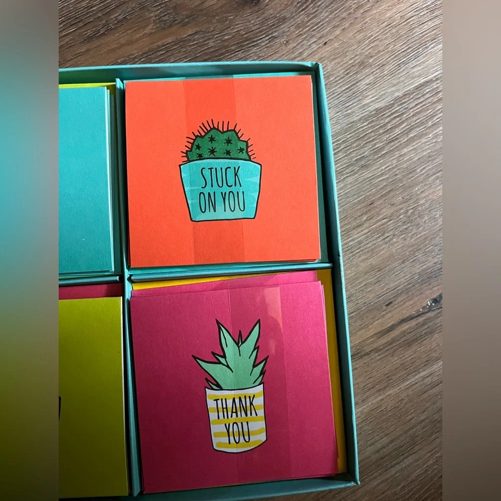 Colorful Cactus Thank You Note Cards Set - Picture 5 of 6